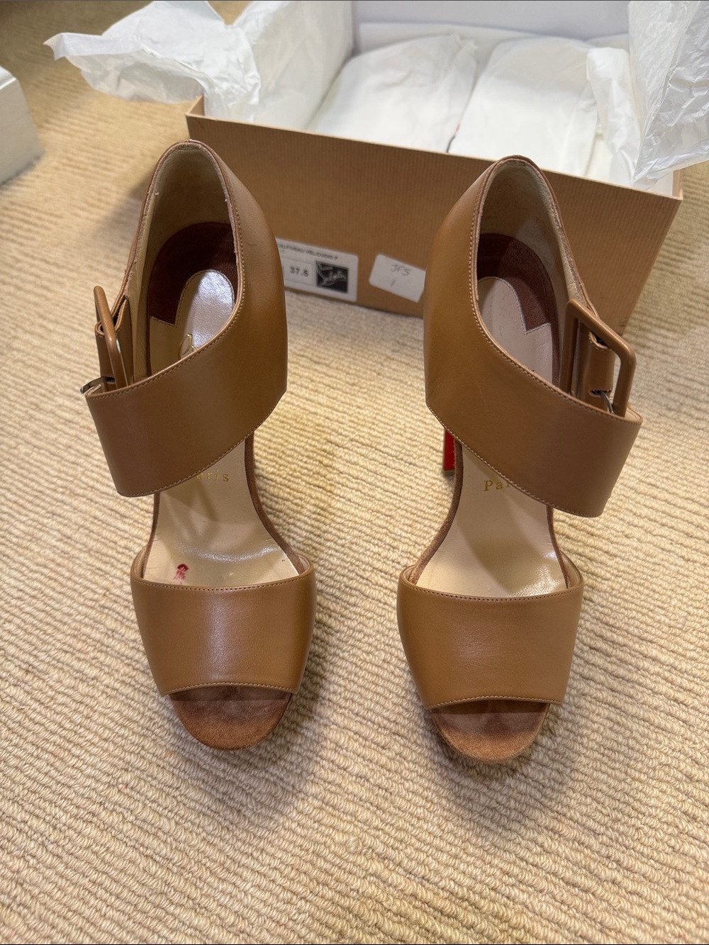 Christian louboutin 140 tan heel